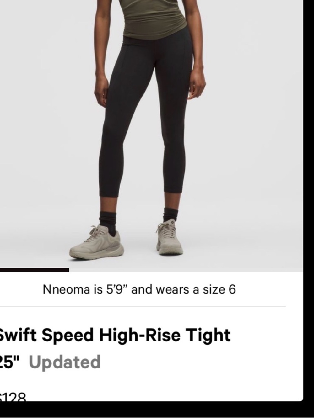 NWOT lululemon athletica Black Swift Speed High-Rise Cropped Tights